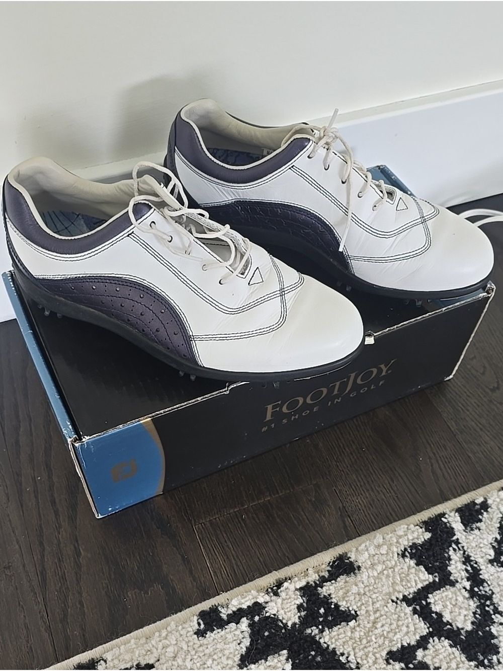 FootJoy White & Purple Women's LoPro Golf Shoes Size 8 - Picture 6 of 10